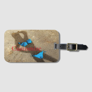 Blue Bikini Beach Sand Thunder_Cove Luggage Tag