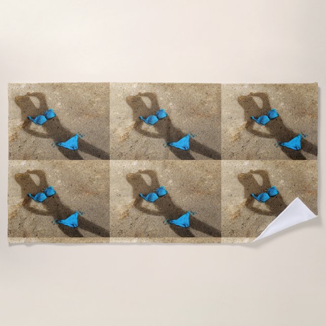 Blue Bikini Beach Sand Thunder_Cove Towel (Front)