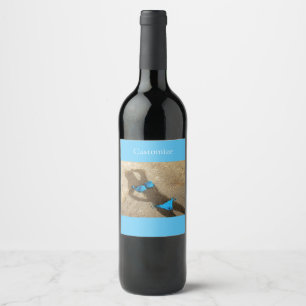 Blue Bikini Beach Sand Thunder_Cove Wine Label