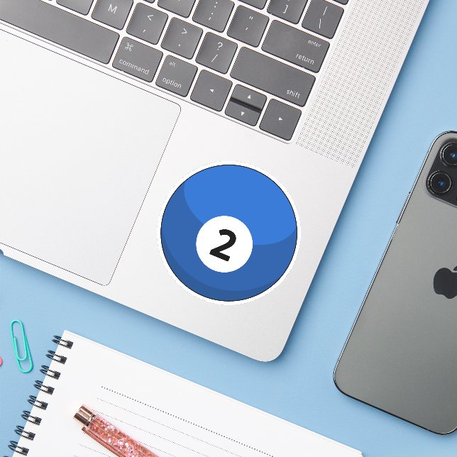 Blue Billiard Ball Number Two (Laptop w/ iPhone)