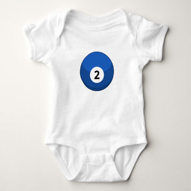 Blue Billiard Ball Number Two Baby Bodysuit (Front)