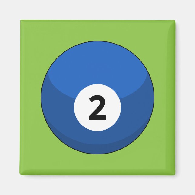 Blue Billiard Ball Number Two Magnet (Front)
