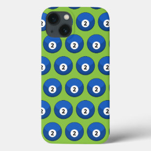 Blue Billiard Ball Number Two Pattern iPhone 13 Case