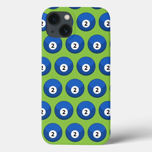 Blue Billiard Ball Number Two Pattern Case-Mate iPhone Case (Back)