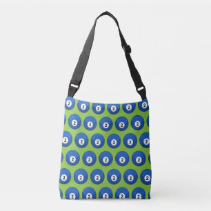 Blue Billiard Ball Number Two Pattern Crossbody Bag