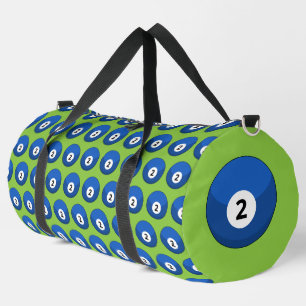 Blue Billiard Ball Number Two Pattern Duffle Bag