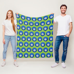 Blue Billiard Ball Number Two Pattern Fleece Blanket