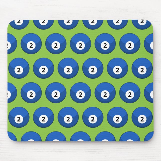 Blue Billiard Ball Number Two Pattern Mouse Pad (Front)
