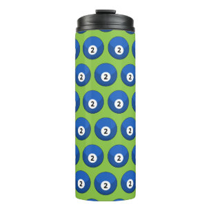 Blue Billiard Ball Number Two Pattern Thermal Tumbler
