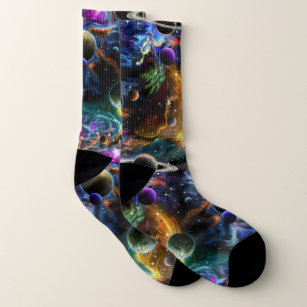 Blue Binary Code for Nerds Socks