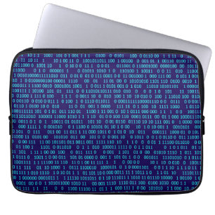 Blue Binary Numeral System Laptop Sleeve