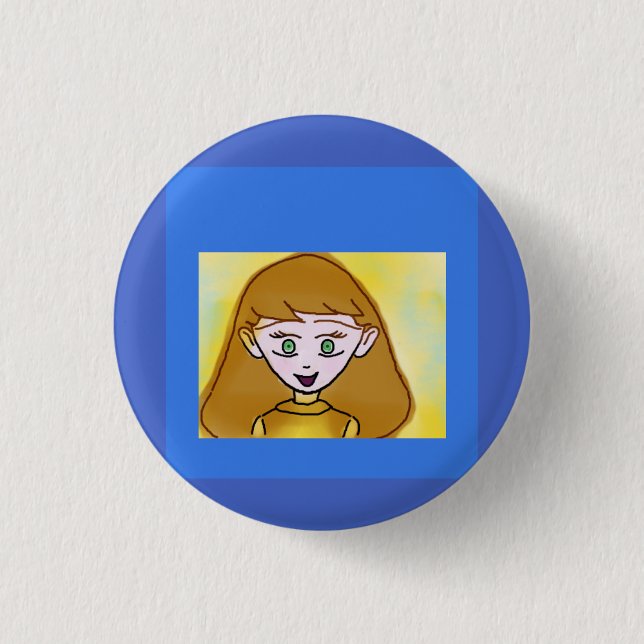 Blue Bingo Anime Button (Front)