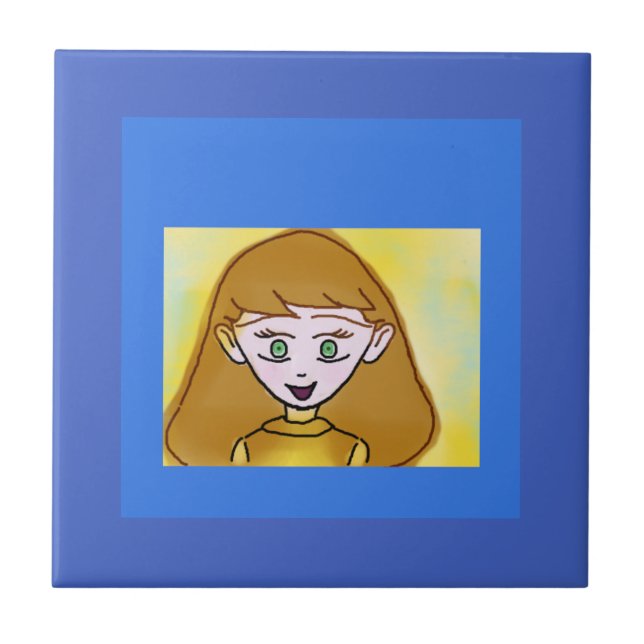 Blue Bingo Anime Ceramic Tile (Front)