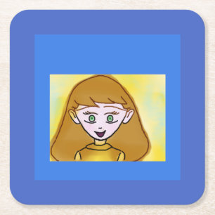 Blue Bingo Anime Paper Coaster