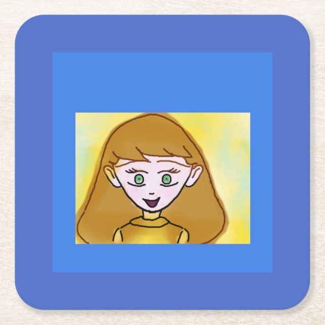 Blue Bingo Anime Paper Coaster (Front)