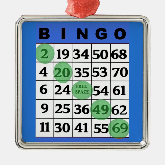 Blue BINGO Card | BINGO Lover's Gift Christmas   Metal Ornament (Front)