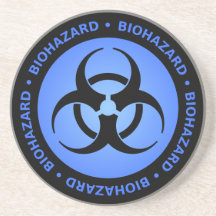 Blue Biohazard Warning Coaster