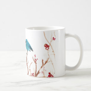 Blue Bird and Berries Coffee Mug