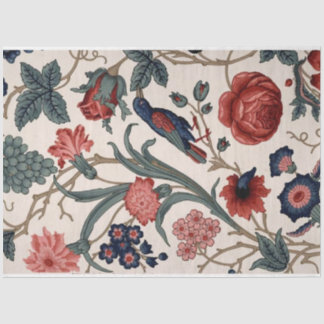 Blue bird and floral decouopage paper