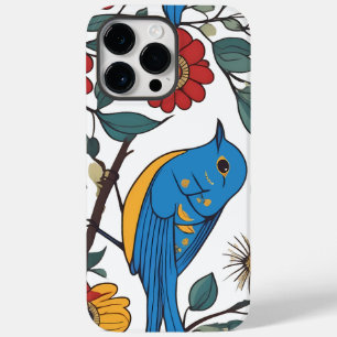 Blue Bird and Wildflower Folk Art Case-Mate iPhone 14 Pro Max Case