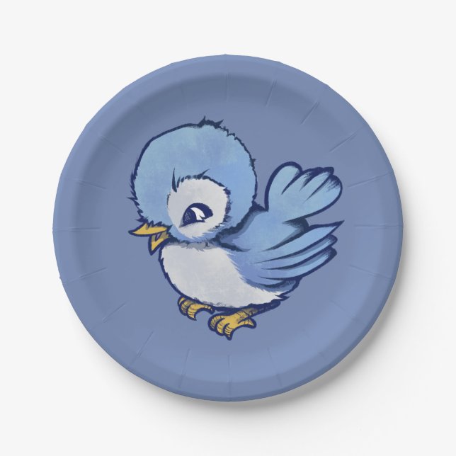 Blue Bird Art Bird Lovers Bluebird Bird Watching Paper Plate (Front)