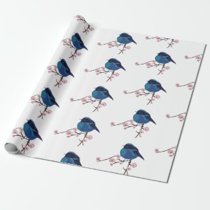 Blue Bird Art Wrapping Paper