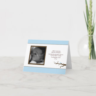 Blue Bird Baby Announcement Card