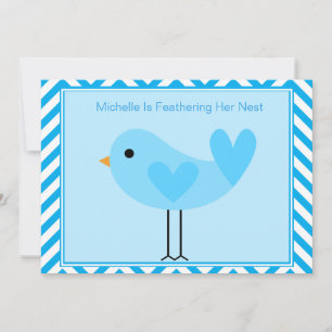 Blue Bird Baby Shower Invitation