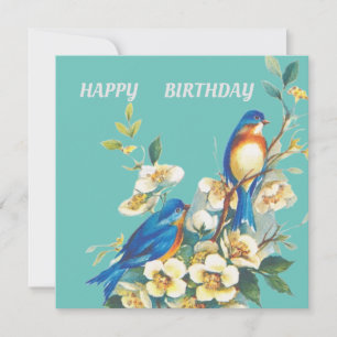 BLUE BIRD BIRTHDAY CARD