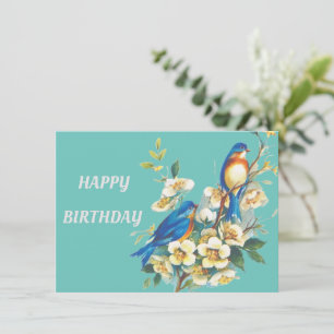 BLUE BIRD BIRTHDAY CARD