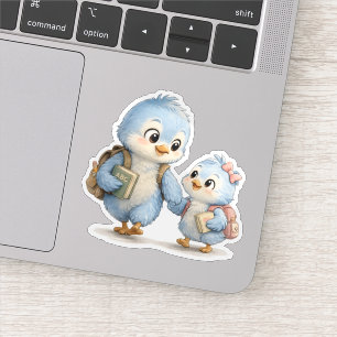 Blue Bird Brother Sister Die Cut Sticker