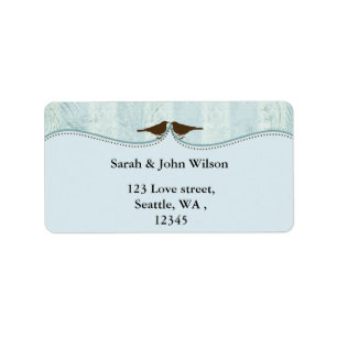 blue bird cage, love birds return address labels