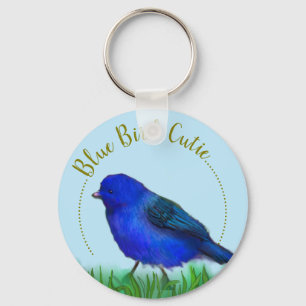 Blue bird cutie key ring