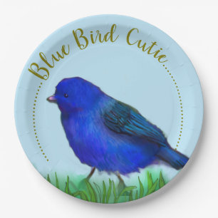 Blue bird cutie paper plate