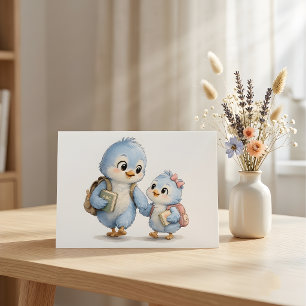 Blue Bird Family Friendship Greeting Card