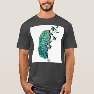 blue bird feather design T-Shirt