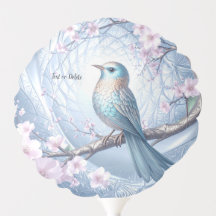 Blue Bird Floral Balloon