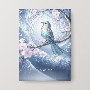 Blue Bird Floral Button