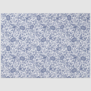Blue bird floral decoupage tissue paper