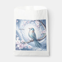 Blue Bird Floral Favor Bags