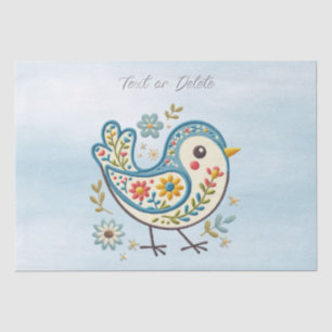 Blue Bird Floral Tissue Paper