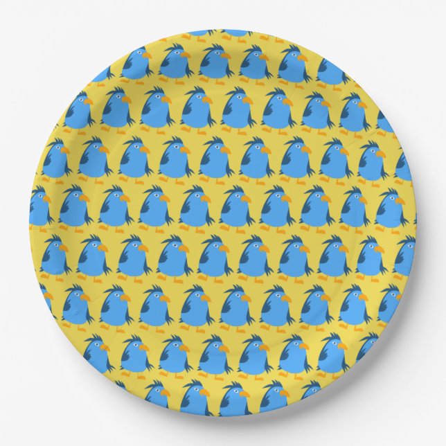 Blue Bird for Kids by storeman. Paper Plate (Front)