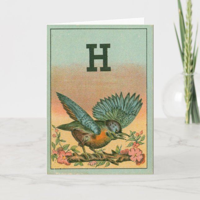 Blue Bird H Note Card (Front)