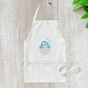 Blue Bird Hatching from Egg Singing Funny Animal Standard Apron