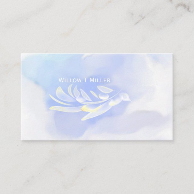 Blue bird humming bird clouds wings Business Cards (Front)