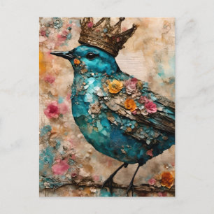 Blue Bird in a Crown Postcard