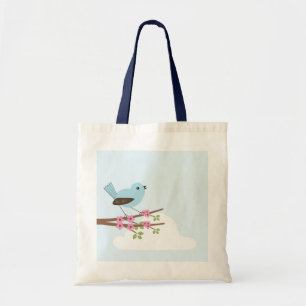 Blue Bird in Blossom Tree Tote Bag