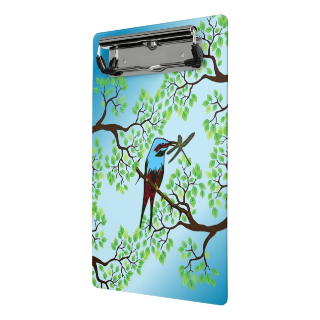 Blue Bird in Trees Mini Clipboard (Angled2)