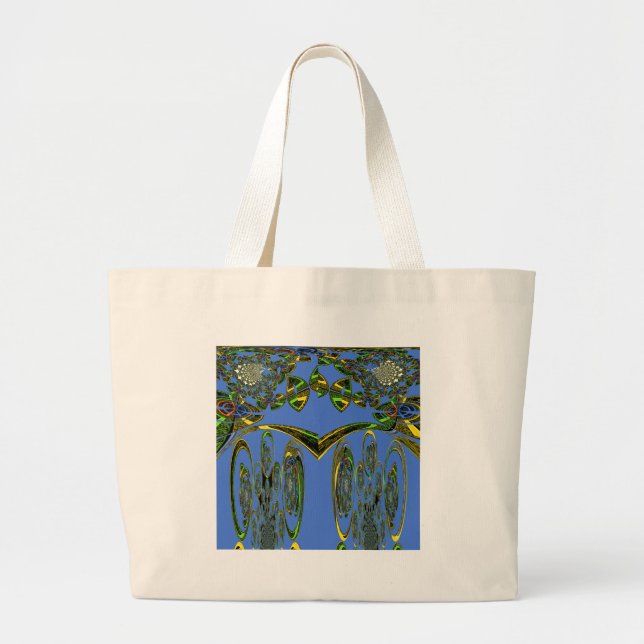 Blue bird large tote bag (Front)