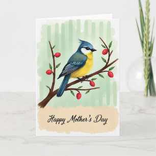 Blue Bird Mothers Day Illustration Card